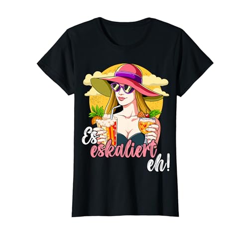 Lustige Party Gadgets Es Eskaliert Eh T-Shirt Schwarz Cartoon Klassisch Damen XS V-Ausschnitt Halbarm von Lustige Party Gadgets