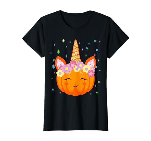 Halloween Einhorn Kürbis - Süß Geister Gruselig Pony Mädchen T-Shirt von Lustige Party Geschenk-Idee Kostüm Mann Frau Kind