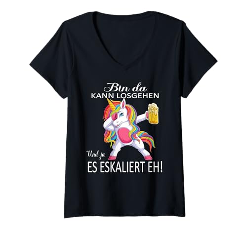Damen Malle Party Gruppenshirt Mallorca Outfit Damen Herren Party T-Shirt mit V-Ausschnitt von Lustige Party Köstüme Frauen Männer Urlaub