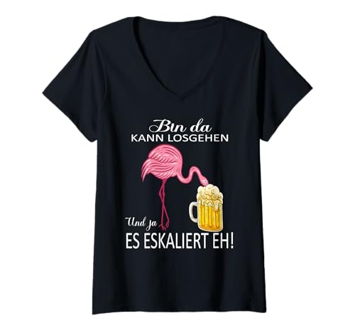 Damen Malle Party Gruppenshirt Mallorca Outfit Damen Herren Party T-Shirt mit V-Ausschnitt von Lustige Party Köstüme Frauen Männer Urlaub