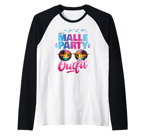 Malle Party Gruppenshirt Frauen Mallorca Outfit Damen Party Raglan von Lustige Party Köstüme Frauen Männer Urlaub