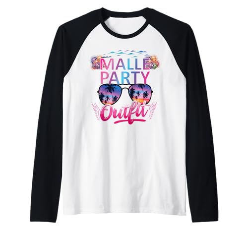 Malle Party Gruppenshirt Frauen Mallorca Outfit Damen Party Raglan von Lustige Party Köstüme Frauen Männer Urlaub