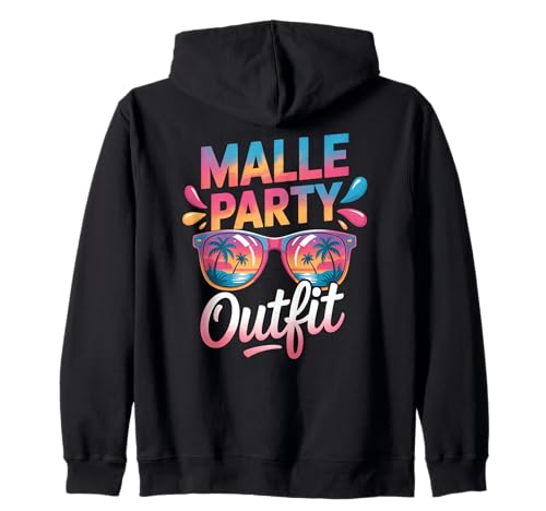 Malle Party Gruppenshirt Mallorca Outfit Damen Herren Party Kapuzenjacke von Lustige Party Köstüme Frauen Männer Urlaub