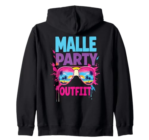 Malle Party Gruppenshirt Mallorca Outfit Damen Herren Party Kapuzenjacke von Lustige Party Köstüme Frauen Männer Urlaub