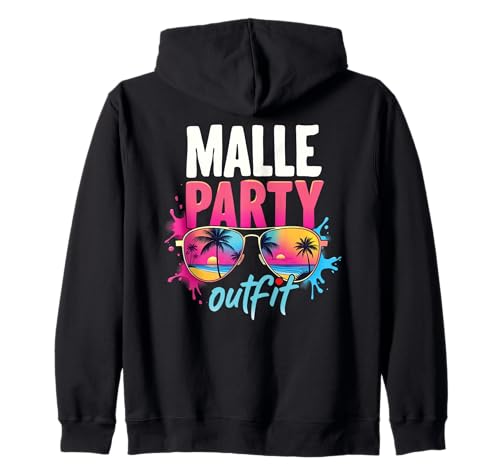 Malle Party Gruppenshirt Mallorca Outfit Damen Herren Party Kapuzenjacke von Lustige Party Köstüme Frauen Männer Urlaub
