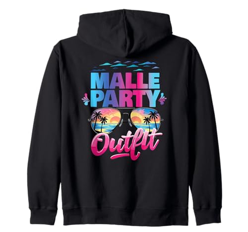Malle Party Gruppenshirt Mallorca Outfit Damen Herren Party Kapuzenjacke von Lustige Party Köstüme Frauen Männer Urlaub