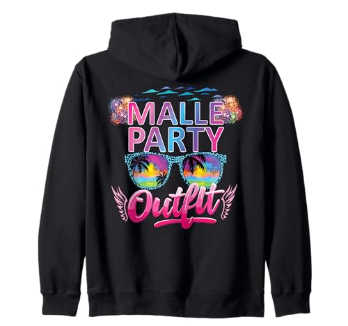 Malle Party Gruppenshirt Mallorca Outfit Damen Herren Party Kapuzenjacke von Lustige Party Köstüme Frauen Männer Urlaub