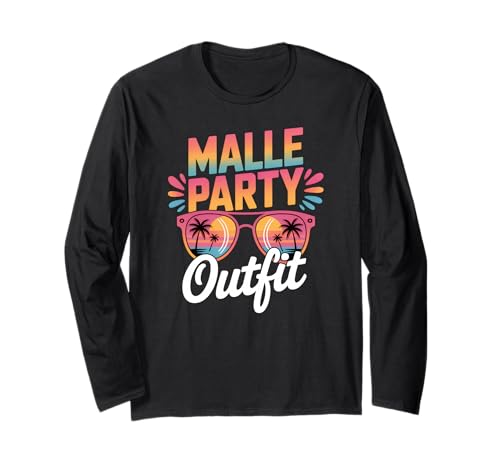 Malle Party Gruppenshirt Mallorca Outfit Damen Herren Party Langarmshirt von Lustige Party Köstüme Frauen Männer Urlaub