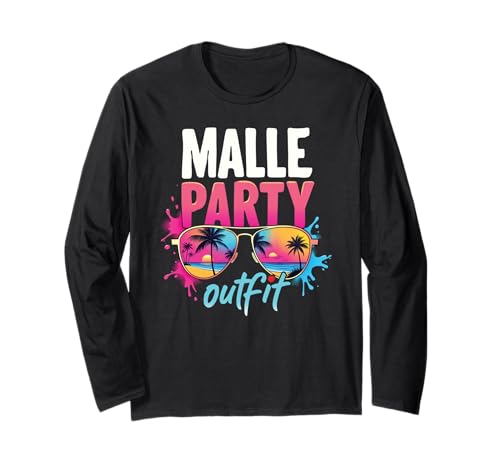 Malle Party Gruppenshirt Mallorca Outfit Damen Herren Party Langarmshirt von Lustige Party Köstüme Frauen Männer Urlaub