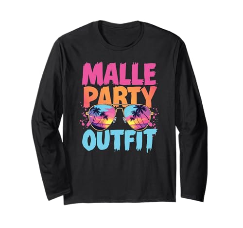 Malle Party Gruppenshirt Mallorca Outfit Damen Herren Party Langarmshirt von Lustige Party Köstüme Frauen Männer Urlaub