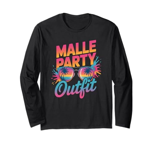 Malle Party Gruppenshirt Mallorca Outfit Damen Herren Party Langarmshirt von Lustige Party Köstüme Frauen Männer Urlaub