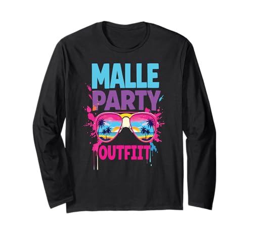 Malle Party Gruppenshirt Mallorca Outfit Damen Herren Party Langarmshirt von Lustige Party Köstüme Frauen Männer Urlaub