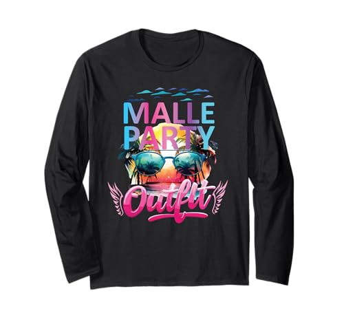 Malle Party Gruppenshirt Mallorca Outfit Damen Herren Party Langarmshirt von Lustige Party Köstüme Frauen Männer Urlaub