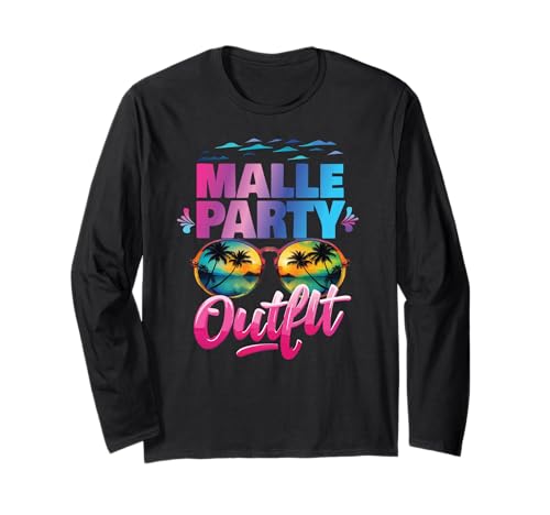 Malle Party Gruppenshirt Mallorca Outfit Damen Herren Party Langarmshirt von Lustige Party Köstüme Frauen Männer Urlaub