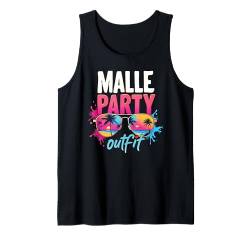 Malle Party Gruppenshirt Mallorca Outfit Damen Herren Party Tank Top von Lustige Party Köstüme Frauen Männer Urlaub