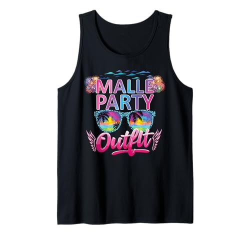 Malle Party Gruppenshirt Mallorca Outfit Damen Herren Party Tank Top von Lustige Party Köstüme Frauen Männer Urlaub
