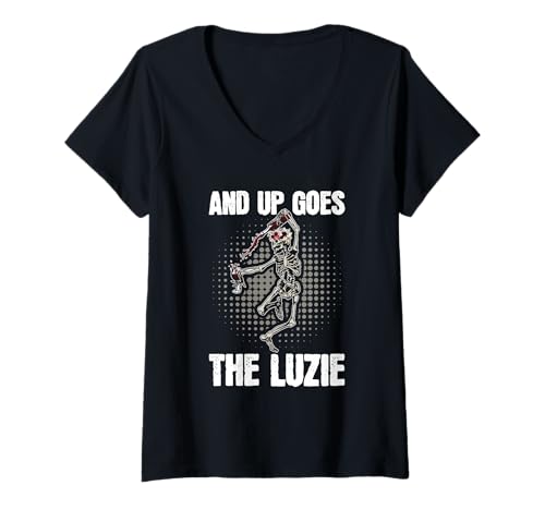 Damen and Up Goes The Luzie Party Feiern T-Shirt mit V-Ausschnitt Damen and Up Goes The Luzie Party Feiern T-Shirt mit V-Ausschnitt von Lustige Party Sprüche Kleidung