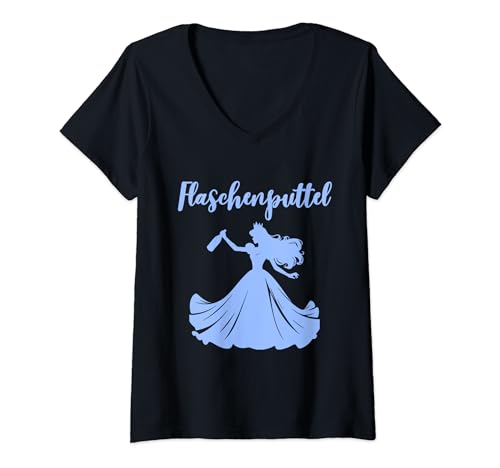 Damen Flaschenputtel Prinzessin Junggesellinnenabschied JGA T-Shirt mit V-Ausschnitt Damen Flaschenputtel Prinzessin Junggesellinnenabschied JGA T-Shirt mit V-Ausschnitt von Lustige Party Trink Geschenke Braut Alkohol Spruch
