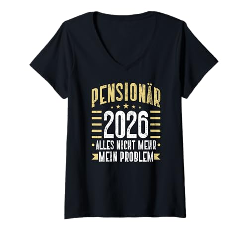 Damen Pensionär 2026 Alles Nicht Mehr Mein Problem Pension T-Shirt mit V-Ausschnitt Damen Pensionär 2026 Alles Nicht Mehr Mein Problem Pension T-Shirt mit V-Ausschnitt von Lustige Pensionär Geschenke zur Pension