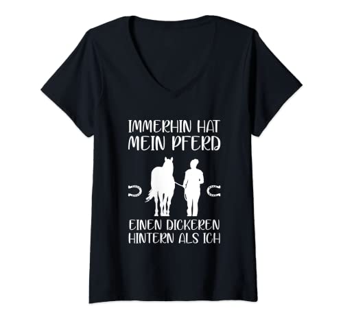 Damen Pferde Reiten Mein Pferd Hat Einen Dickeren Hintern Als Ich T-Shirt mit V-Ausschnitt Damen Pferde Reiten Mein Pferd Hat Einen Dickeren Hintern Als Ich T-Shirt mit V-Ausschnitt von Lustige Pferde Und Reiten Spruch Kleidung