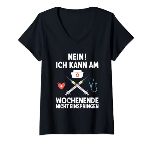 Damen Pfleger Altenpfleger Ich Kann Nicht Einspringen Pflegekraft T-Shirt mit V-Ausschnitt Damen Pfleger Altenpfleger Ich Kann Nicht Einspringen Pflegekraft T-Shirt mit V-Ausschnitt von Lustige Pflege Kleidung Für Pflegekräfte