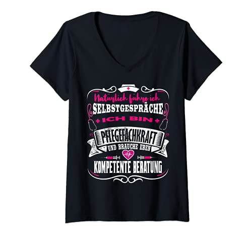 Damen Pflegefachkraft Pflegekraft Krankenschwester Pfleger T-Shirt mit V-Ausschnitt Damen Pflegefachkraft Pflegekraft Krankenschwester Pfleger T-Shirt mit V-Ausschnitt von Lustige Pflegekraft Krankenschwester designs
