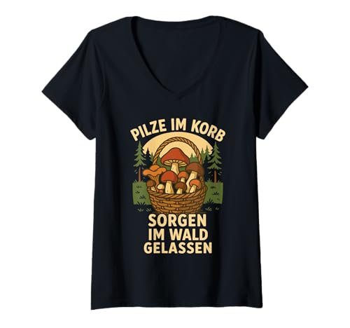 Damen Pilze Sammler Lustiges Pilzsammler T-Shirt mit V-Ausschnitt Damen Pilze Sammler Lustiges Pilzsammler T-Shirt mit V-Ausschnitt von Lustige Pilzsammler Sprüche Für Wald & Natur Fans