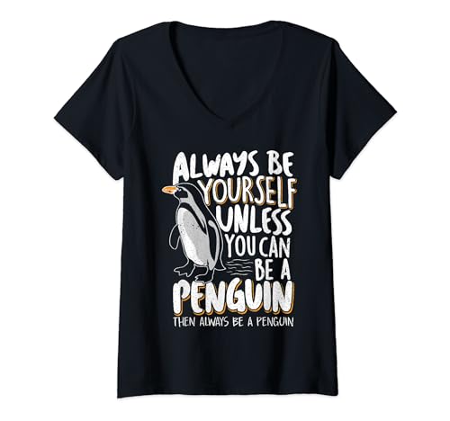 Damen Sei immer ein Pinguin - Lustiges Pinguin T-Shirt mit V-Ausschnitt Damen Sei immer ein Pinguin - Lustiges Pinguin T-Shirt mit V-Ausschnitt von Lustige Pinguin T-Shirts