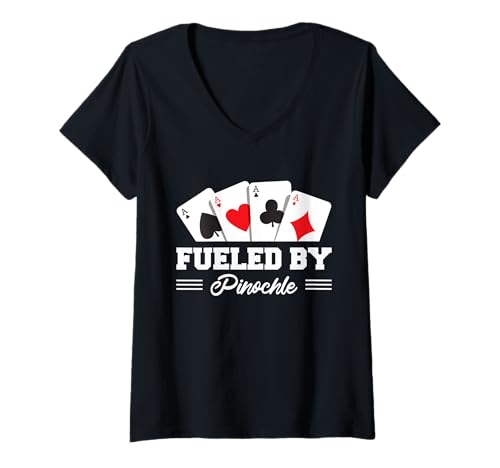 Damen Pinochle Kartenspiel Benoggel Und Binokel Design Spieleabend T-Shirt mit V-Ausschnitt Damen Pinochle Kartenspiel Benoggel Und Binokel Design Spieleabend T-Shirt mit V-Ausschnitt von Lustige Pinochle Überraschung