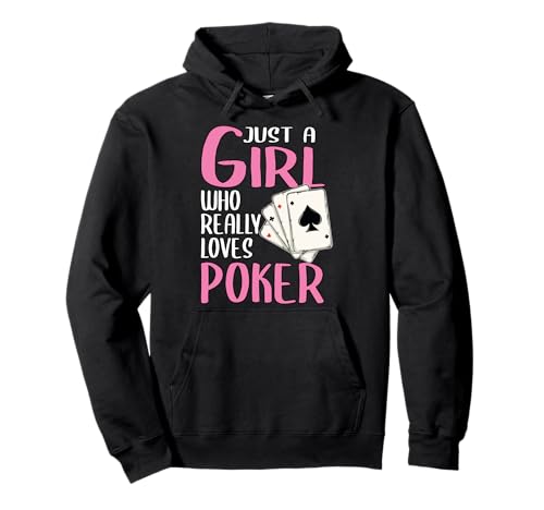 Damen Just A Girl Poker Geschenk Poker Pullover Hoodie von Lustige Poker Geschenke Damen Mädchen