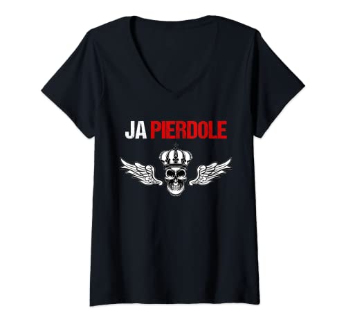 Damen Ja Pierdole Polen Polska Polski Kurwa Meme Warschau T-Shirt mit V-Ausschnitt Damen Ja Pierdole Polen Polska Polski Kurwa Meme Warschau T-Shirt mit V-Ausschnitt von Lustige Polnische Geschenkidee - Herren und Damen