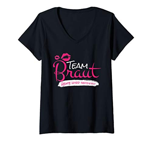 Damen Junggesellinnenabschied JGA Damen Polterabend Team Braut T-Shirt mit V-Ausschnitt Damen Junggesellinnenabschied JGA Damen Polterabend Team Braut T-Shirt mit V-Ausschnitt von Lustige Polterabend JGA Damen Gruppen Outfits