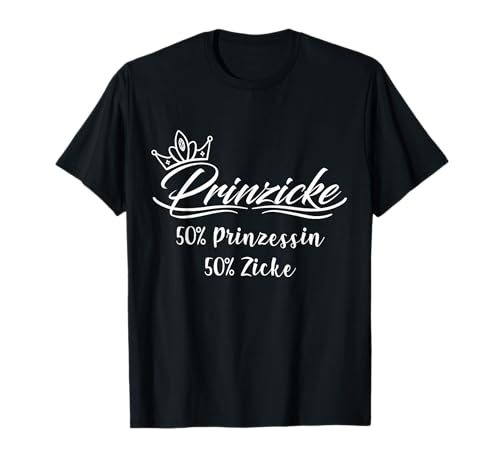 Lustige Prinzessinen Mädels Geschenk Outfit Damen Prinzessin 50% Zicke 50% T-Shirt Schwarz Klein Regulär Kurzarm Crew-Ausschnitt S Lustige Prinzessinen Mädels Geschenk Outfit Damen Prinzessin 50% Zicke 50% T-Shirt Schwarz Klein Regulär Kurzarm Crew-Ausschnitt S von Lustige Prinzessinen Mädels Geschenk Outfit