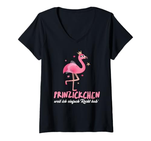 Damen Prinzickchen - Weil ich einfach Recht hab T-Shirt mit V-Ausschnitt Damen Prinzickchen - Weil ich einfach Recht hab T-Shirt mit V-Ausschnitt von Lustige Prinzickchen Sprüche Prinzessin Zicke