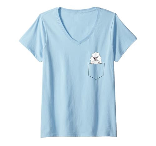 Damen Pudelhund in der Tasche Lustiger Taschen Pudel T-Shirt mit V-Ausschnitt Damen Pudelhund in der Tasche Lustiger Taschen Pudel T-Shirt mit V-Ausschnitt von Lustige Pudel Hund Geschenke