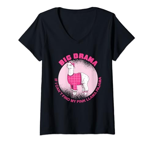 Damen Lama T-Shirt, Lustiges Lama Pyjama Schlafshirt Alpaka T-Shirt mit V-Ausschnitt Damen Lama T-Shirt, Lustiges Lama Pyjama Schlafshirt Alpaka T-Shirt mit V-Ausschnitt von Lustige Pyjama Lama Schlafen Outfits