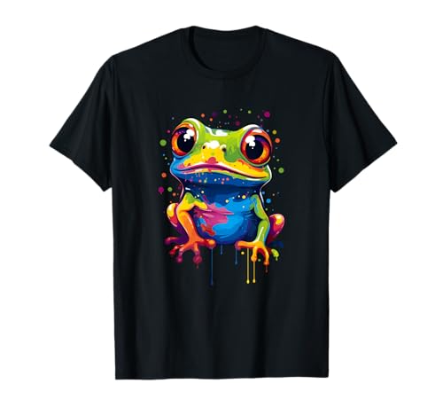 Quak bunter Frosch in Regenbogen Farben Quakfrosch Kinder T-Shirt Quak bunter Frosch in Regenbogen Farben Quakfrosch Kinder T-Shirt von Lustige Quak Regenbogen Frösche Frosch Liebhaber