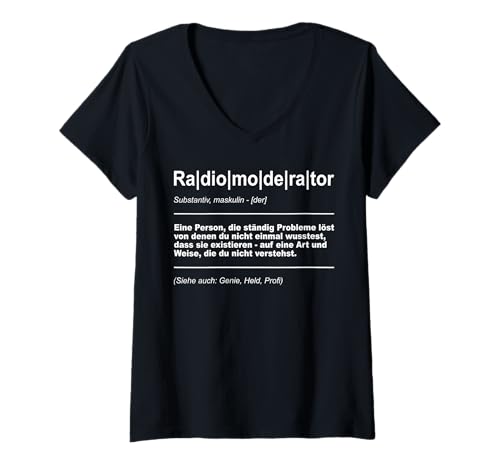 Damen Radiomoderator T-Shirt mit V-Ausschnitt Damen Radiomoderator T-Shirt mit V-Ausschnitt von Lustige Radiomoderatoren Geschenke