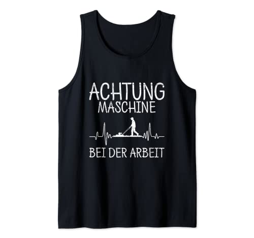 Herren Maschine Bei Der Arbeit Rasen Mähen Rasenmäher Herzschlag Tank Top Herren Maschine Bei Der Arbeit Rasen Mähen Rasenmäher Herzschlag Tank Top von Lustige Rasenmäher Sprüche Kleidung