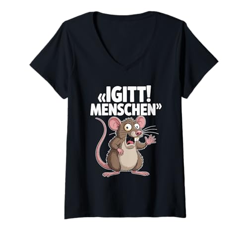 Damen Igitt Menschen Lustige Ratten Sprüche T-Shirt mit V-Ausschnitt Damen Igitt Menschen Lustige Ratten Sprüche T-Shirt mit V-Ausschnitt von Lustige Ratte Menschen Sprüche Humor