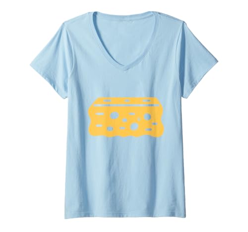Damen Kleine lustige minimalistische Reinigung einfacher Schwamm T-Shirt mit V-Ausschnitt Damen Kleine lustige minimalistische Reinigung einfacher Schwamm T-Shirt mit V-Ausschnitt von Lustige Reinigungsschwämme einfacher Schwamm