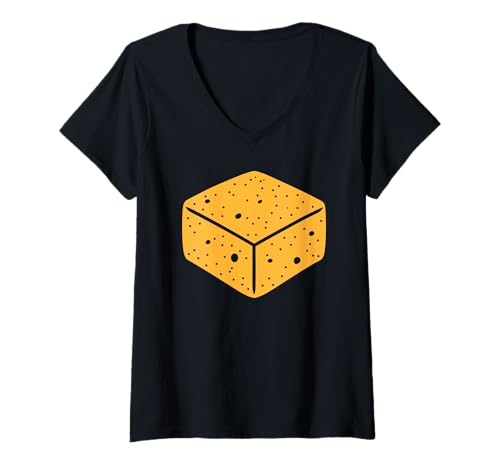 Damen Kleine lustige minimalistische Reinigung einfacher Schwamm T-Shirt mit V-Ausschnitt Damen Kleine lustige minimalistische Reinigung einfacher Schwamm T-Shirt mit V-Ausschnitt von Lustige Reinigungsschwämme einfacher Schwamm