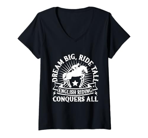 Damen Reiten Erobert Alle Reiter T-Shirt mit V-Ausschnitt Damen Reiten Erobert Alle Reiter T-Shirt mit V-Ausschnitt von Lustige Reiten Shirts & Vielseitigkeits Designs