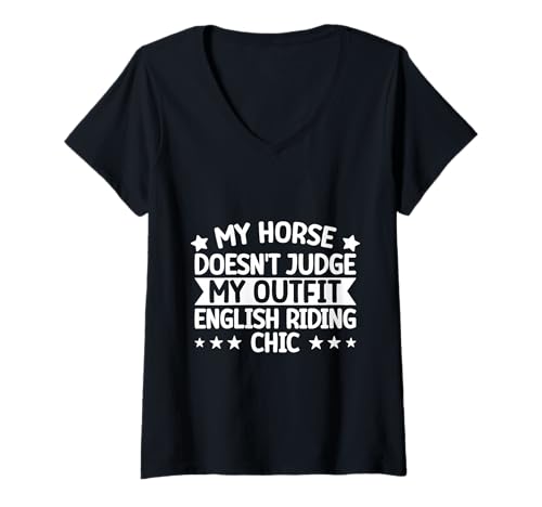 Damen Reiten My Outfit Chic Reiter T-Shirt mit V-Ausschnitt Damen Reiten My Outfit Chic Reiter T-Shirt mit V-Ausschnitt von Lustige Reiten Shirts & Vielseitigkeits Designs