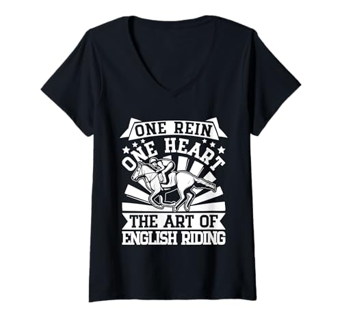 Damen Reiten ONe Rein One Heart Reiter T-Shirt mit V-Ausschnitt Damen Reiten ONe Rein One Heart Reiter T-Shirt mit V-Ausschnitt von Lustige Reiten Shirts & Vielseitigkeits Designs