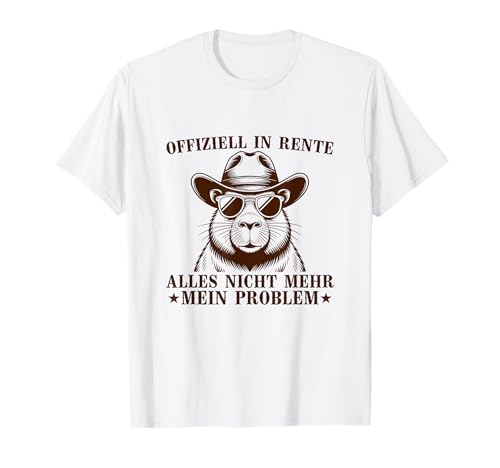 Herren Rentner Capybara mit Cowboyhut - Ruhestand T-Shirt Herren Rentner Capybara mit Cowboyhut - Ruhestand T-Shirt von Lustige Rente Designs für Papa & Opa