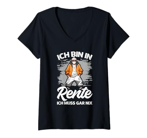 Damen Ich Bin In Rente Ich Muss Gar Nix Cooler Rentner Lässig T-Shirt mit V-Ausschnitt Damen Ich Bin In Rente Ich Muss Gar Nix Cooler Rentner Lässig T-Shirt mit V-Ausschnitt von Lustige Renten Sprüche Kleidung Für Rentner