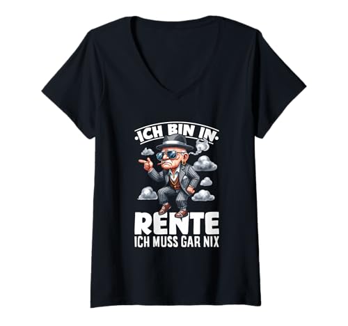 Damen Ich Bin In Rente Ich Muss Gar Nix Cooler Rentner Lustig T-Shirt mit V-Ausschnitt Damen Ich Bin In Rente Ich Muss Gar Nix Cooler Rentner Lustig T-Shirt mit V-Ausschnitt von Lustige Renten Sprüche Kleidung Für Rentner