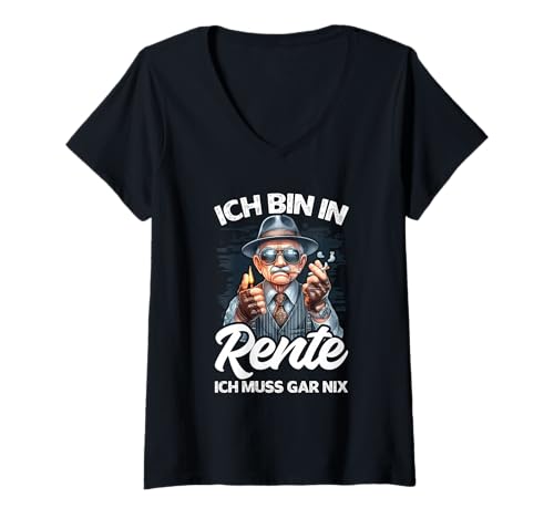 Damen Ich Bin In Rente Ich Muss Gar Nix Cooler Rentner Pension T-Shirt mit V-Ausschnitt Damen Ich Bin In Rente Ich Muss Gar Nix Cooler Rentner Pension T-Shirt mit V-Ausschnitt von Lustige Renten Sprüche Kleidung Für Rentner