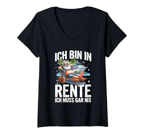 Damen Ich Bin In Rente Ich Muss Gar Nix Renteneintritt Rentner T-Shirt mit V-Ausschnitt Damen Ich Bin In Rente Ich Muss Gar Nix Renteneintritt Rentner T-Shirt mit V-Ausschnitt von Lustige Renten Sprüche Kleidung Für Rentner